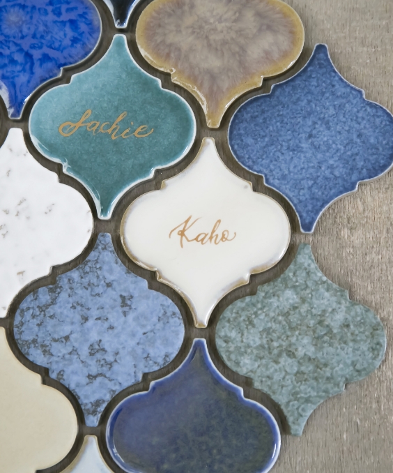 ウェルカムボードや席札として使われる演出小物の一例